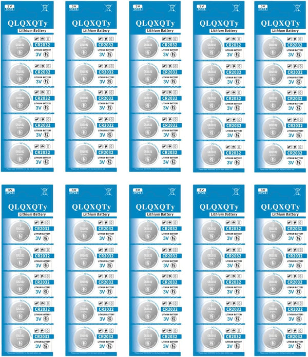 QLQXQTy 50PACK CR2032 Lithium Battery, 3V Coin Cell Battery