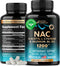 NAC Supplement with Selenium, B6, B12 - Antioxidant Immune Support, 600 mg per Capsule, 1200 mg per Serving, 2 Month