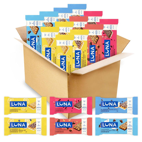 Luna Bar - Variety Pack - 6 Flavors - Gluten Free Snack Bars -