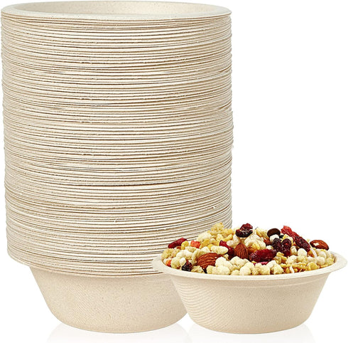 ECOLipak 12 oz Paper Bowls, 150-Pack Heavy-duty Compostable Disposable Soup Bowls for Hot and Cold Food
