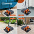 Commercial Broom and Dustpan Set with Long Handle, Heavy Duty Outdoor Broom for Courtyards, Garden, Grey