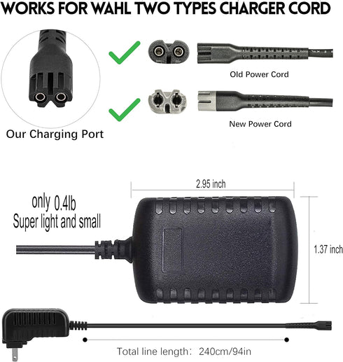 Wahl Cordless Clippers Charger, Professional Replacement 4V Clipper Charger Cord for Magic Clip & Finale Shaver