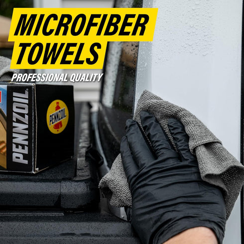 Pennzoil Microfiber Towels, 30-Pack of 12x12 Inch Cloths for Superior Cleaning and Detailing for Cars and Home