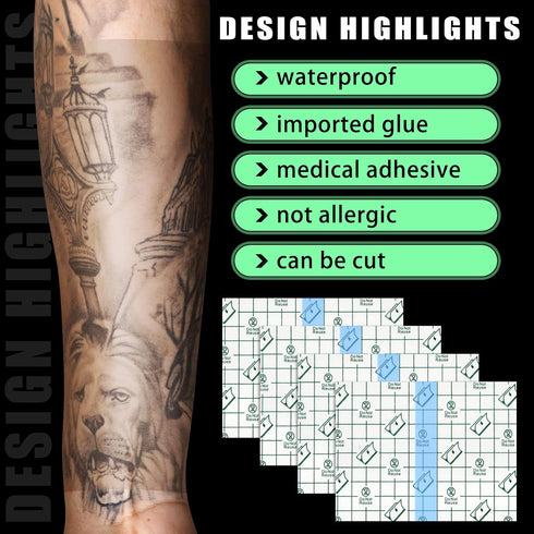 50 Pieces Transparent Waterproof Shower Patch Adhesive Bandage, 4 x 5 Inch Protective Film Dressing