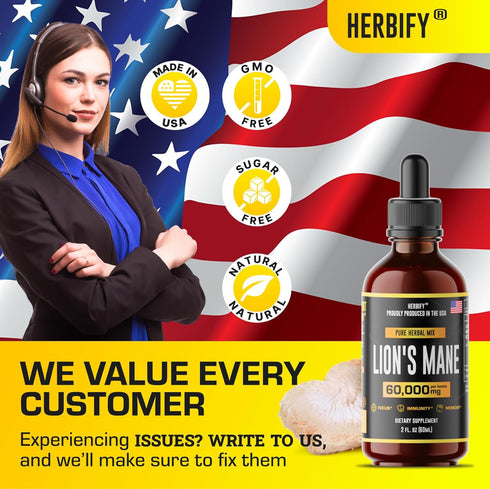 Lions Mane Mushroom Supplement, Natural Immune Support Tincture for Memory, Focus & Clarity, Vegan, Organic - 2 Fl oz