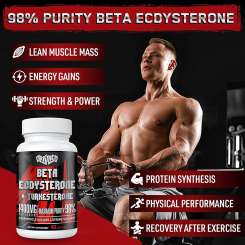 1400mg Beta Ecdysterone and Turkesterone Supplements | 60 Capsules | Maximized for Muscle Mass and Strength