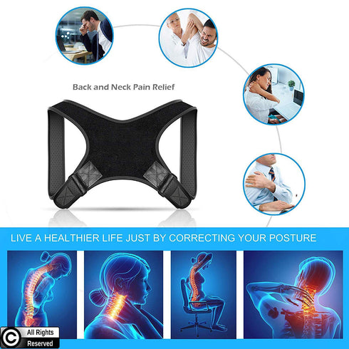 POAGL Posture Corrector for Men, Adjustable Upper Back Brace for Neck, Back and Shoulder Pain Relief
