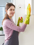 LANON Skin-Friendly Cleaning Gloves, Dishwashing Kitchen Gloves with Cotton Liner, Reusable, Non-Slip, Small