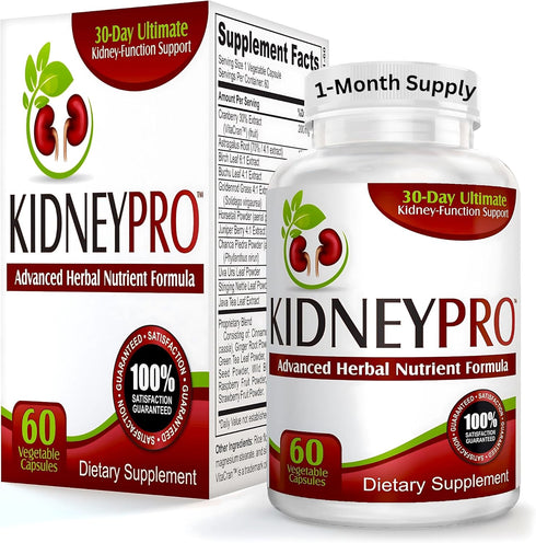Kidney-PRO with 21 Kidney Health Supplements, All-in-1 Formula for Happier Kidneys & Urinary Tract, 60 Capsules