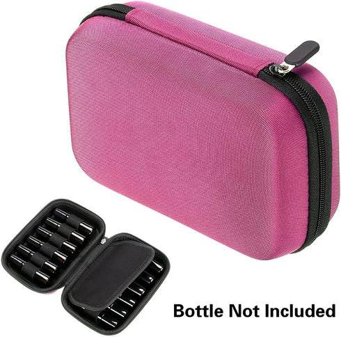 Hipiwe Hard Shell Essential Oil Carrying Case Holds 12 Bottles (Travel Size Organizer, Pink)