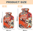 SyXIOP 2L Red Christmas Flowers Water Bottle for hot Water with Soft Cover, Warm Compress for Menstrual Cramps