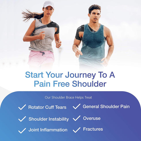 Sports Laboratory Shoulder Brace for Men and Women, Shoulder Support, Compression, Immobilizer for Pain Relief