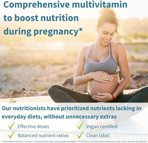 High Absorption Methylated Prenatal Multivitamin, Folate for MTHFR, Clean Label, Gentle Iron, Choline, Natural Calcium & Magnesium, Vegan Vitamins for Pregnancy, 60 Tablets, by Igennus