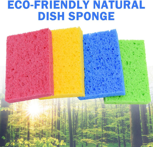48 Pack Natural Compressed Cellulose Sponges, Durable Kitchen Dish Sponge for Cleaning & DIY