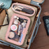 Travel Clear Makeup Bag with Makeup Brush Bag, Portable Waterproof Cosmetic Organizer Storage Bag for Women, Pink