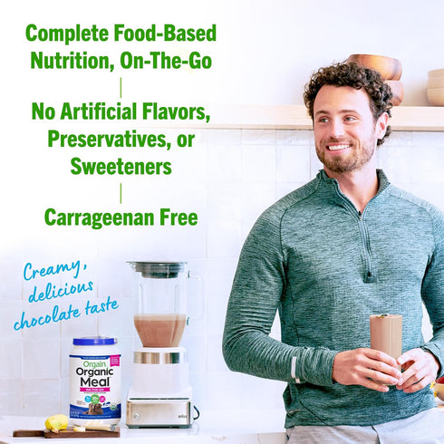 Orgain Organic Meal Replacement Protein Powder, Creamy Chocolate Fudge, 20g Plant-Based Protein, 2.01lb