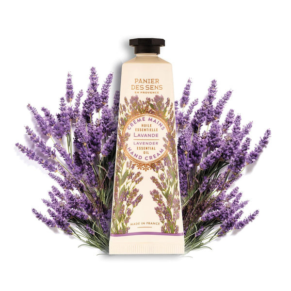 Panier des Sens Small Hand Cream for Dry Cracked Hands, Lavender Mini Lotion, Travel Size 1 floz