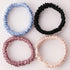 Premium 100% Pure Mulberry Silk Hair Ties - Set of 4 Elegant Hairbands in 4 Beautiful Colors