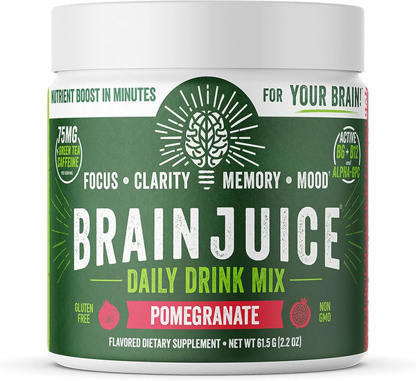 BrainJuice Nootropics Brain Support Supplement, Gluten Free Powder for Energy and Focus, 15 Servings