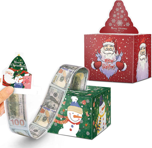 Jaywayang 2PCS Christmas Surprise Money Box for Cash Gift, Merry Christmas Money Gift