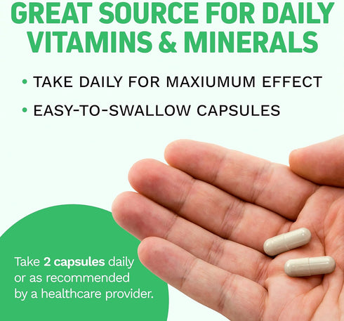 Whole Food Multivitamin for Teens, Plant Based with 62 Superfoods, Vegan & Vegetarian, 60 Capsules