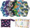 Reusable Menstrual Pads (7 in 1, 25.4cm 4 Layers), Bamboo Cloth Pads for Heavy Flow with Wet Bag