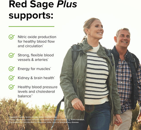 Terry Naturally Red Sage Plus | Nitric Oxide Production for Healthy Blood Flow & Circulation
