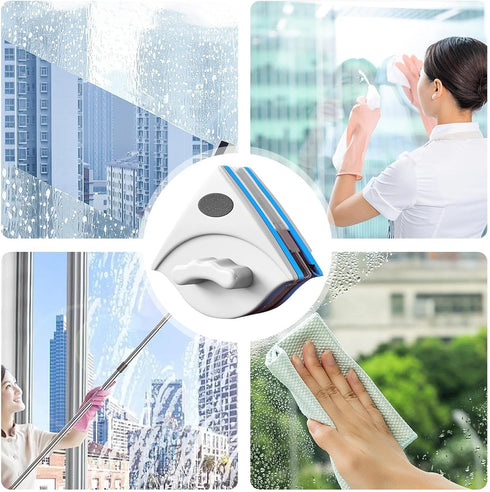 PUCHEN Double Sided Magnetic Window Cleaner, Magnetic Window Cleaning Brush, Window Wipers for Glass, Window Cleaning