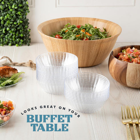 PLASTICPRO 30 Pack Crystal Like Clear Disposable Plastic Plates Dinner Dishes 10 ounce Bowls for Special Occasions Parties by PLASTICPRO