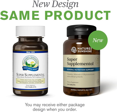 Nature's Sunshine Super Supplemental, 120 Tablets | Multivitamin for Men and Women with Vitamins, Minerals, Amino Acids