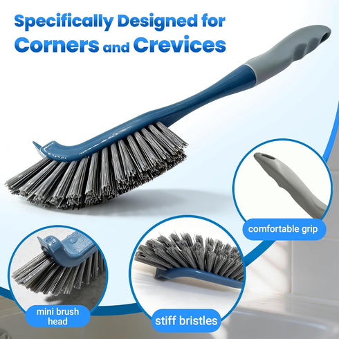 SSINBOANGI 3 Pack Set, Hard Bristle Scrub Brush Cleaning Brush Designed for Cleaning Shower, Bathroom Faucets, Tile