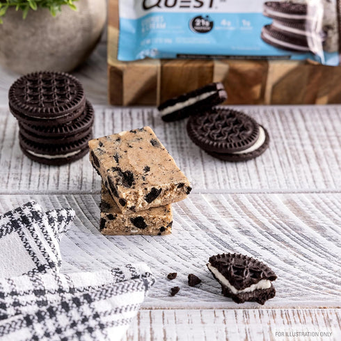 Quest Nutrition Cookies & Cream Protein Bars - 21g Protein, 1g Sugar, 4g Net Carb, Gluten Free, Keto Friendly, 12 Count