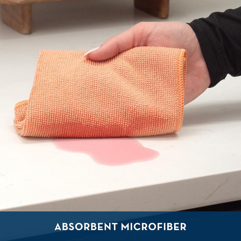 S&T INC. Microfiber Cleaning Cloth - Bulk Reusable Towels for Home, Neutral Coral, 50 Count