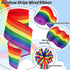 Whaline 2 Rolls Rainbow Stripe Wired Ribbon, 2.5 Inch, Colorful LGBTQ Pride Fabric for Crafts and Gift Wrapping