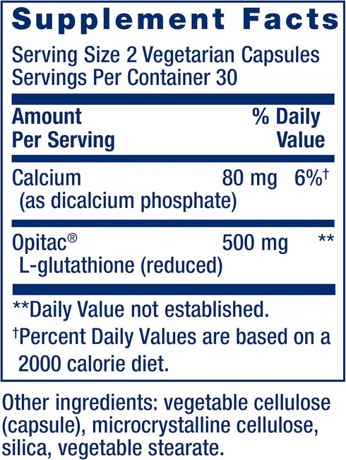 Life Extension Glutathione 500 mg – Antioxidant Capsules for Oxidative Stress, Gluten-Free, Non-GMO, Vegetarian