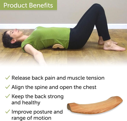 Multi-Function Lower Back Bolster & Wooden Pillow for Back Pain Relief, Massage, Support