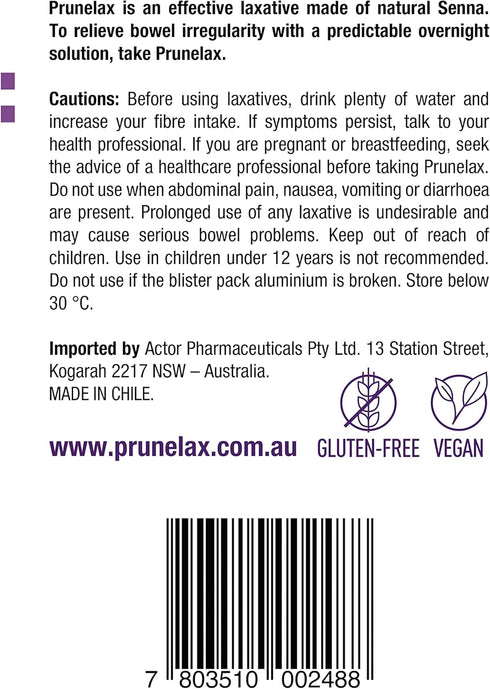 Prunelax Tablets - Extra Strength Natural Laxative Supplement with High Strength Senna for Constipation Relief
