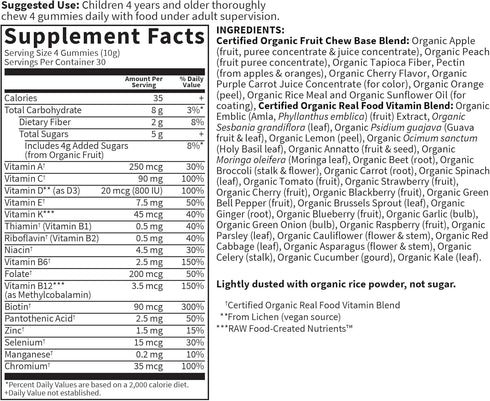Gummy B12, D3 Gummies, 120 Count Garden of Life Organics Kids Vitamins, Certified Organic, Non-GMO & Vegan Complete