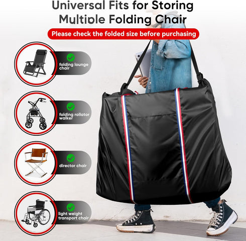 (32" Lx10 Wx37 Rollator Travel Bag - Waterproof Wheelchair Bag for Folding Walker, Compact Wheelchair Transport Chair