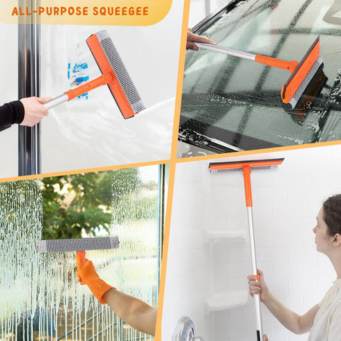 Window Squeegee for Home, Window Cleaner Tool with Extension Pole 20''-30'', for Shower, Car Windshield, Glass Cleaning