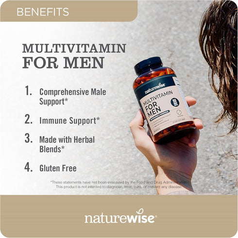 Immunity 90 Capsules[45-Day NatureWise Multivitamin for Men - Daily Male Support - Minerals & Herbs for Energy