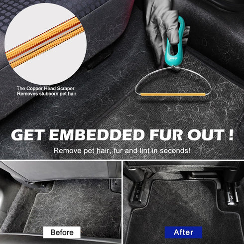 Pet Hair Remover 3-Pack, Dog Cat Lint Shaver Cleaner Pro, Portable Carpet Scraper and Fuzz Rollers