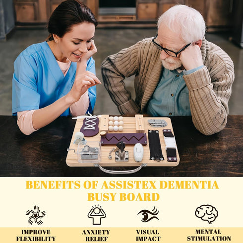 NZNDB Fidget Busy Board for Adults with Dementiam Activities for Seniors, Calming Activities and Games for Autism