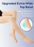 Thigh High Compression Stockings Toeless, Unisex Opaque KEKING 15-20mmHg Graduated Compression Leg Support Hose