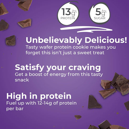 Power Crunch Protein Wafer Bars, Triple Chocolate, High Protein Snacks, 1.4 Ounce (12 Count)