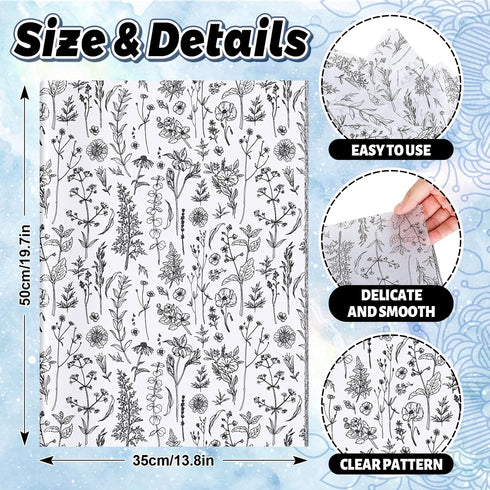 AnyDesign 100 Sheet Vintage Wildflower Tissue Paper Black and White Floral Gift Wrapping Paper Botanical Decorative Tissue Paper for Gift Wrapping Birthday Baby Shower Wedding Favor, 13.8 x 19.7 Inch by AnyDesign