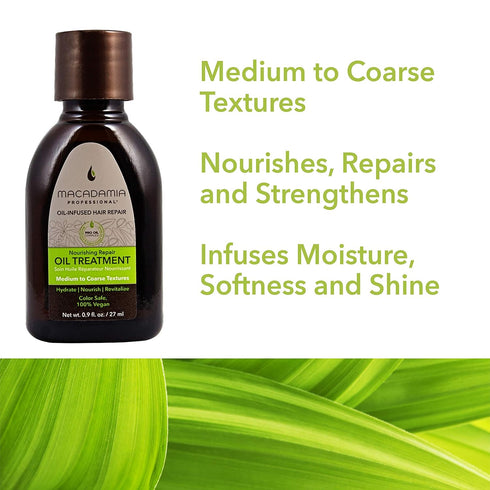 Macadamia Professional Hair Care, Sulfate & Paraben Free, Vegan Hair Repair Oil Treatment, 0.9oz