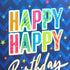 SUNCOLOR 13" Large Happy Birthday Gift Bag with Card and Tissue Paper (Blue Happy Birthday)