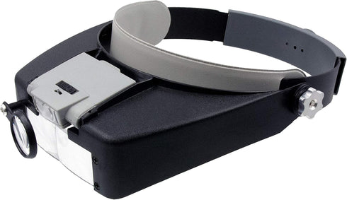 Zega Crafts Headband Magnifier with 3 Multi-Depth Lenses & Detachable Worklight
