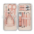 Manicure Set, 12 In 1 Stainless Steel Professional Pedicure Kit with Pink Leather Travel Case